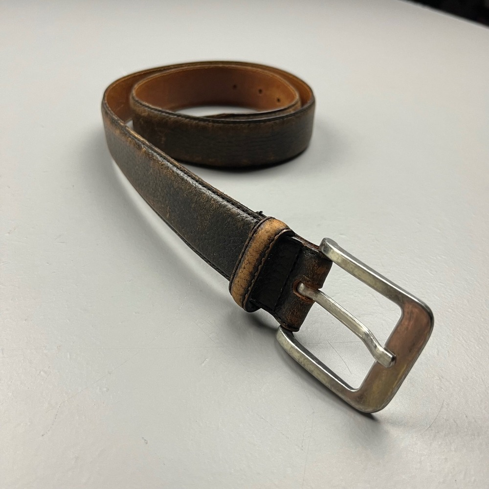 Vintage Banana Republic Leather Belt Mens 34 Brown Italian Leather Made in Italy